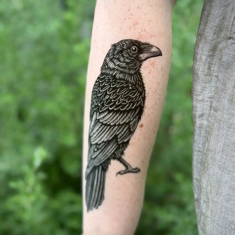 Raven Temporary Tattoo