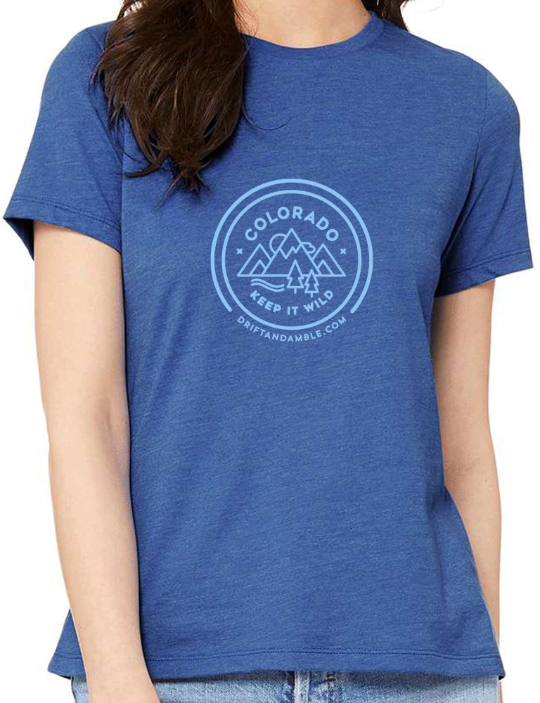 Women's CO Keep It Wild T-shirt - Relaxed Heather Royal Blue