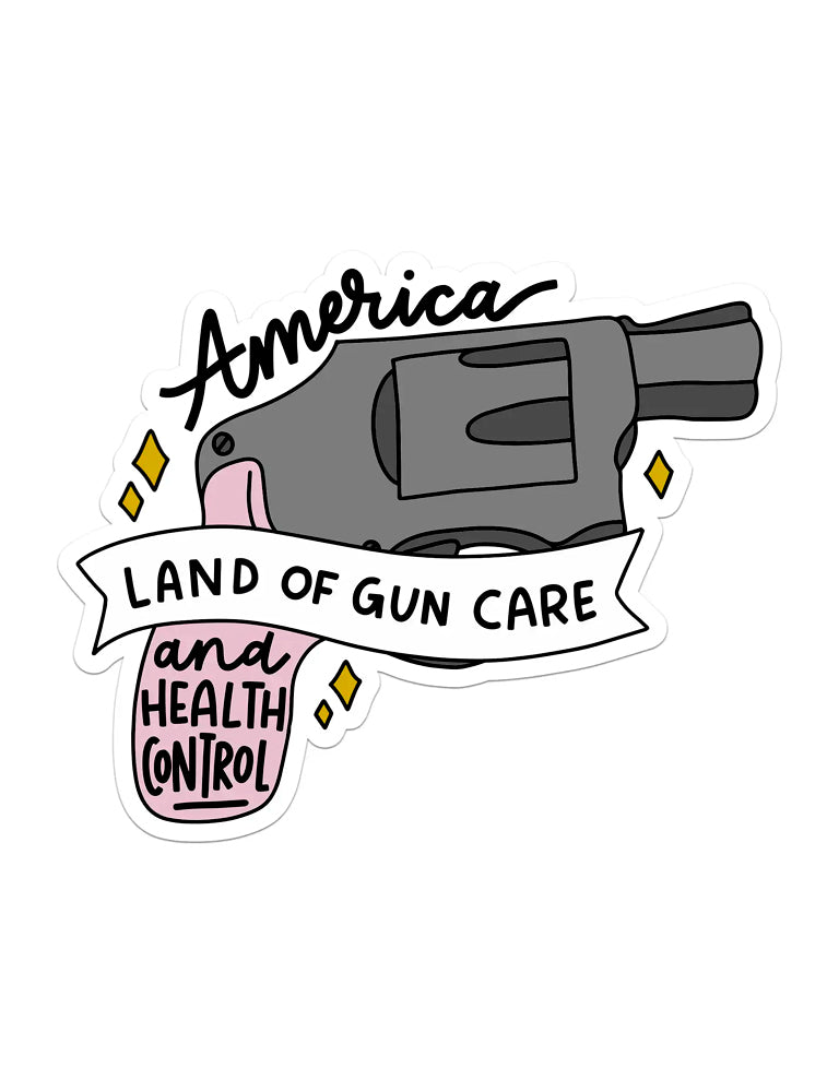 Land of Gun Care And Health Control Sticker