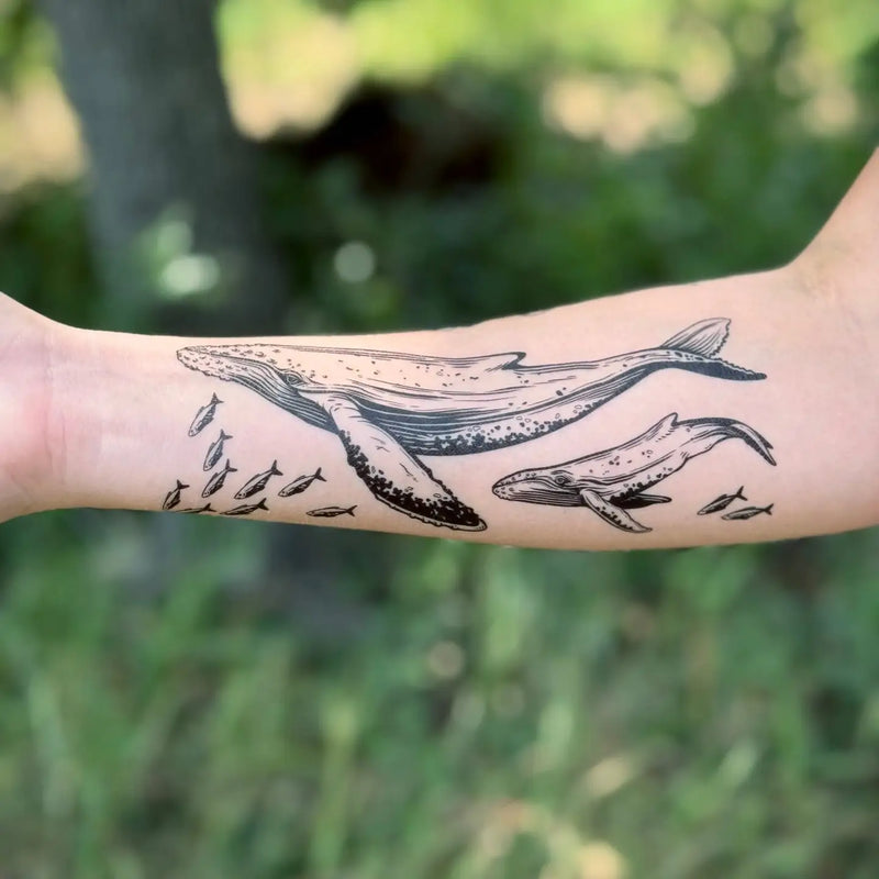 Blue Whale Temporary Tattoo