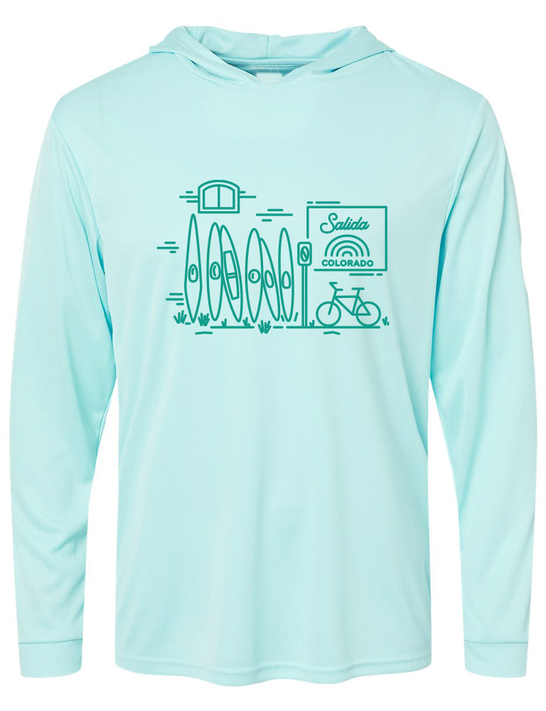 Unisex Kayak Wall Sun Shirt Hoodie UPF 44+