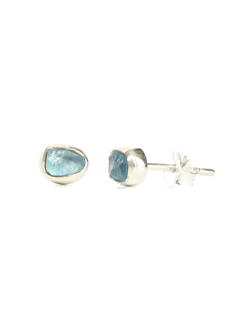 Rough Apatite Sterling Silver Studs