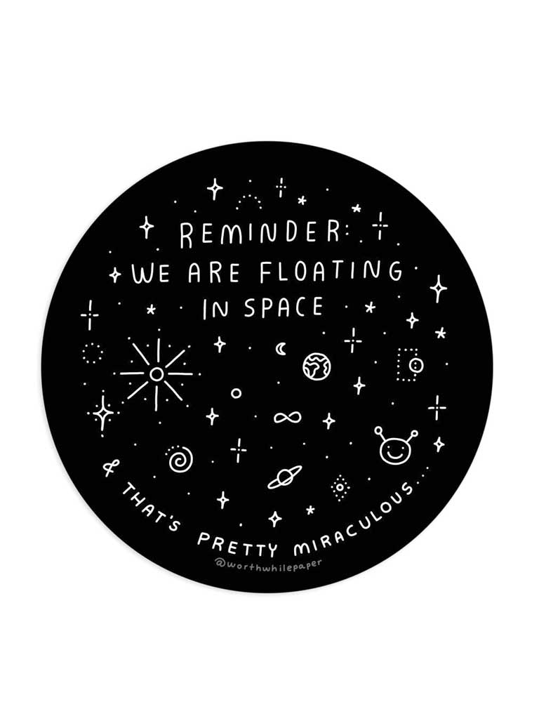 Floating In Space Sticker
