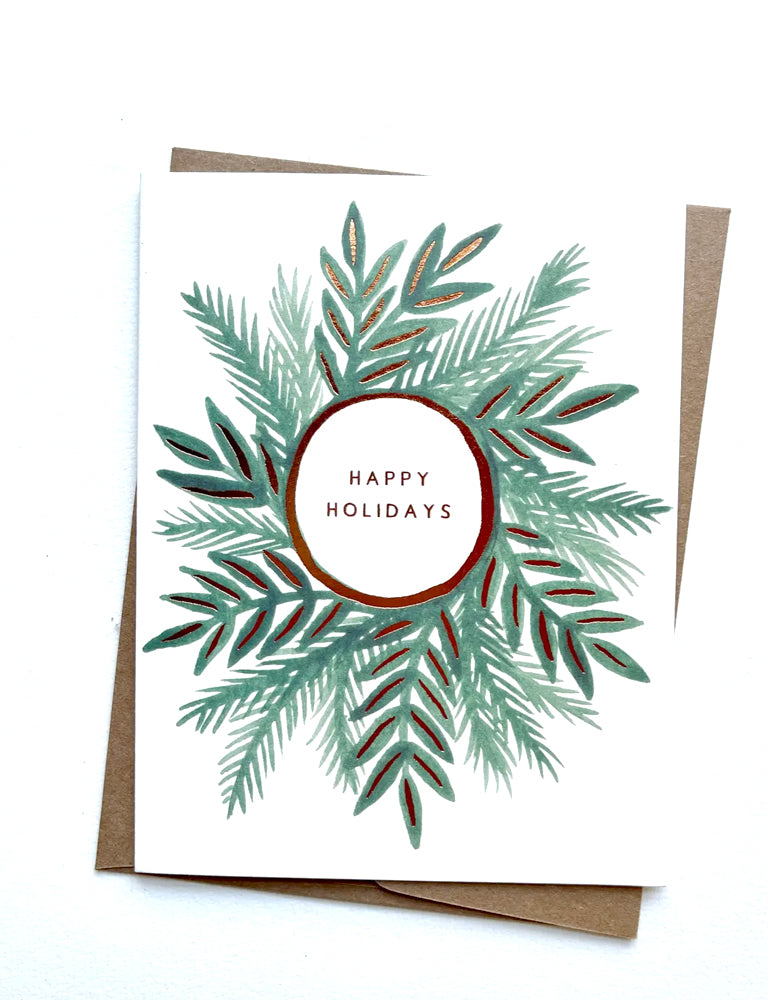 Happy Holidays Card Pack - Wreath