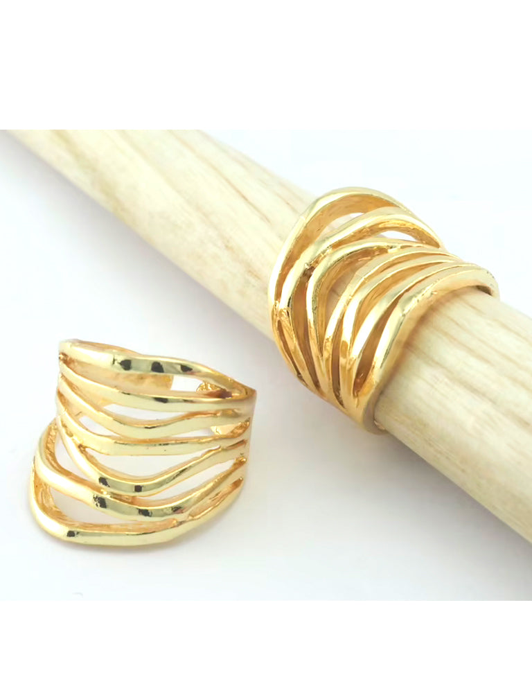 Organic Stripes Brass Ring