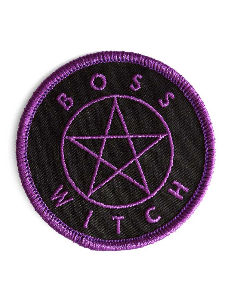Boss Witch Embroidered Iron-On Patch