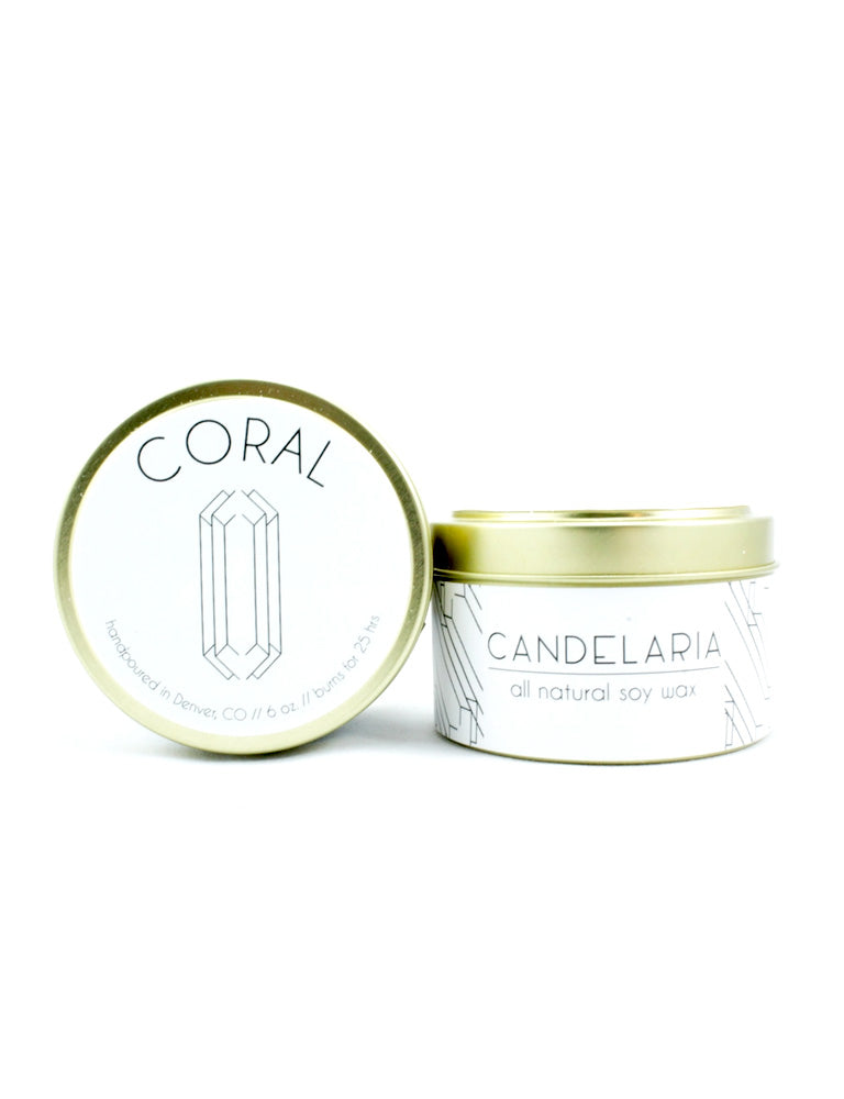Coral Candle Tin