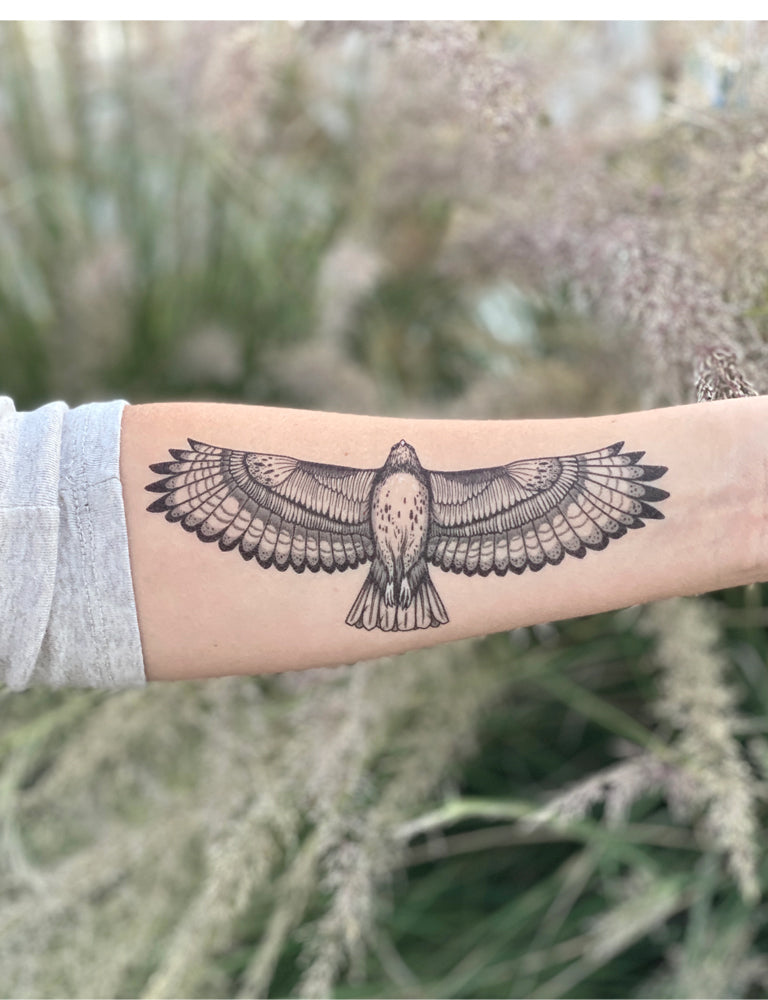 red tailed hawk tattoo by Ty McEwen TattooNOW
