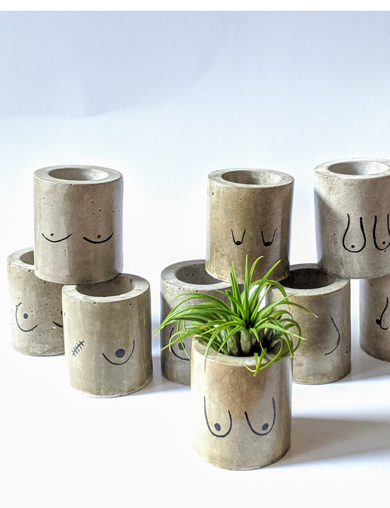 boob plant pots Itty Bitty Boob Concrete Planter – Drift & Amble