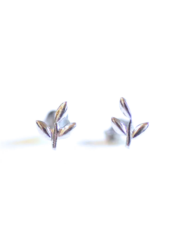 Leaf Post Earrings - Sterling Silver