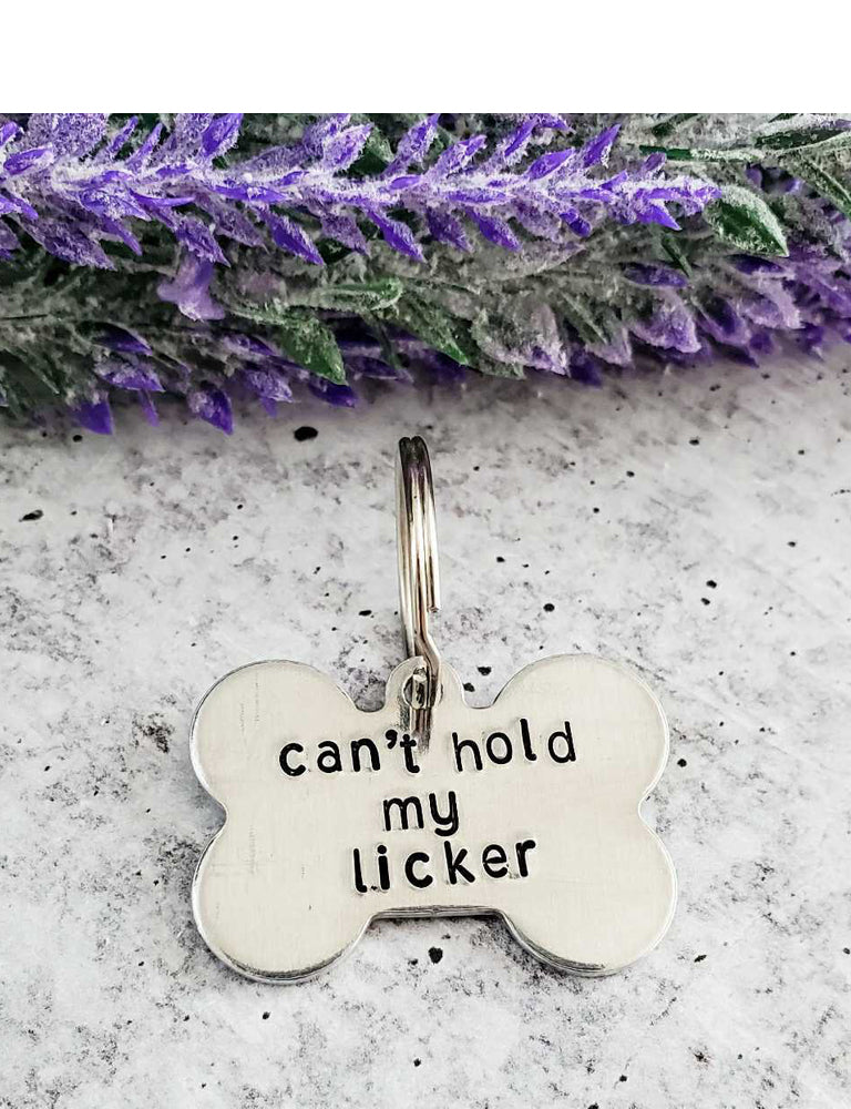 Can't Hold My Licker Bone-Shaped Pet Tag