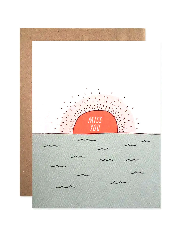 Miss You Sunset Card