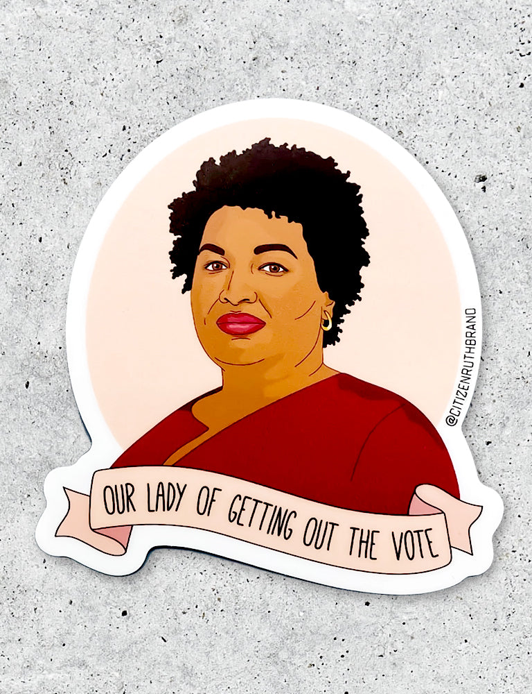 Stacey Abrams "Our Lady Of Voting" Sticker