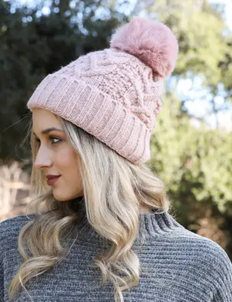 Thermal Lined Cable Knit Beanie