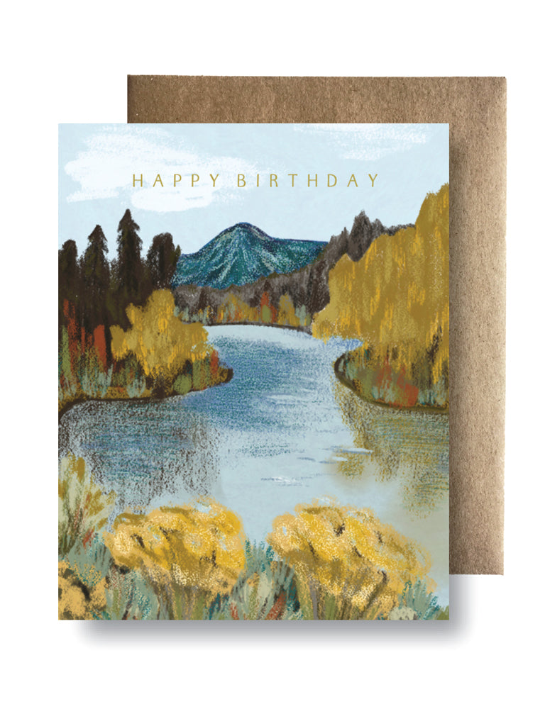 Mountain River Birthday Card