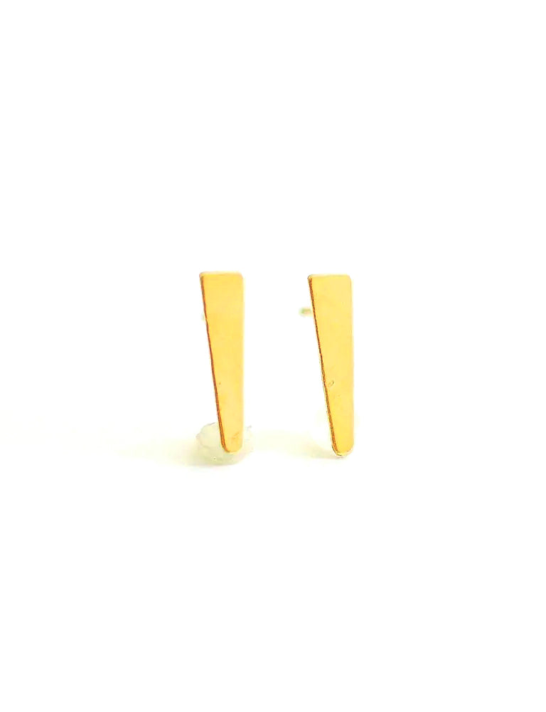Gold Spike Post Earrings - 14K