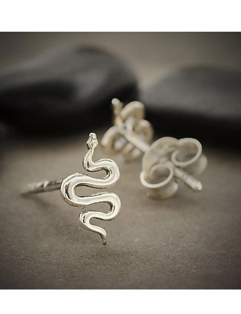Sterling Silver Snake Post Earrings