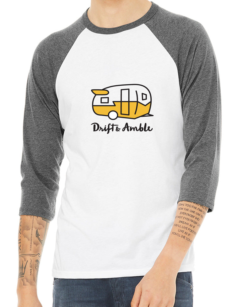 Unisex Drift & Amble Trailer Baseball T-shirt